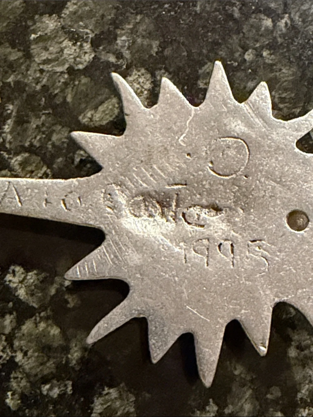 Mexican Pewter Metal Silver Flaming Starburst Cross Wall Decor
